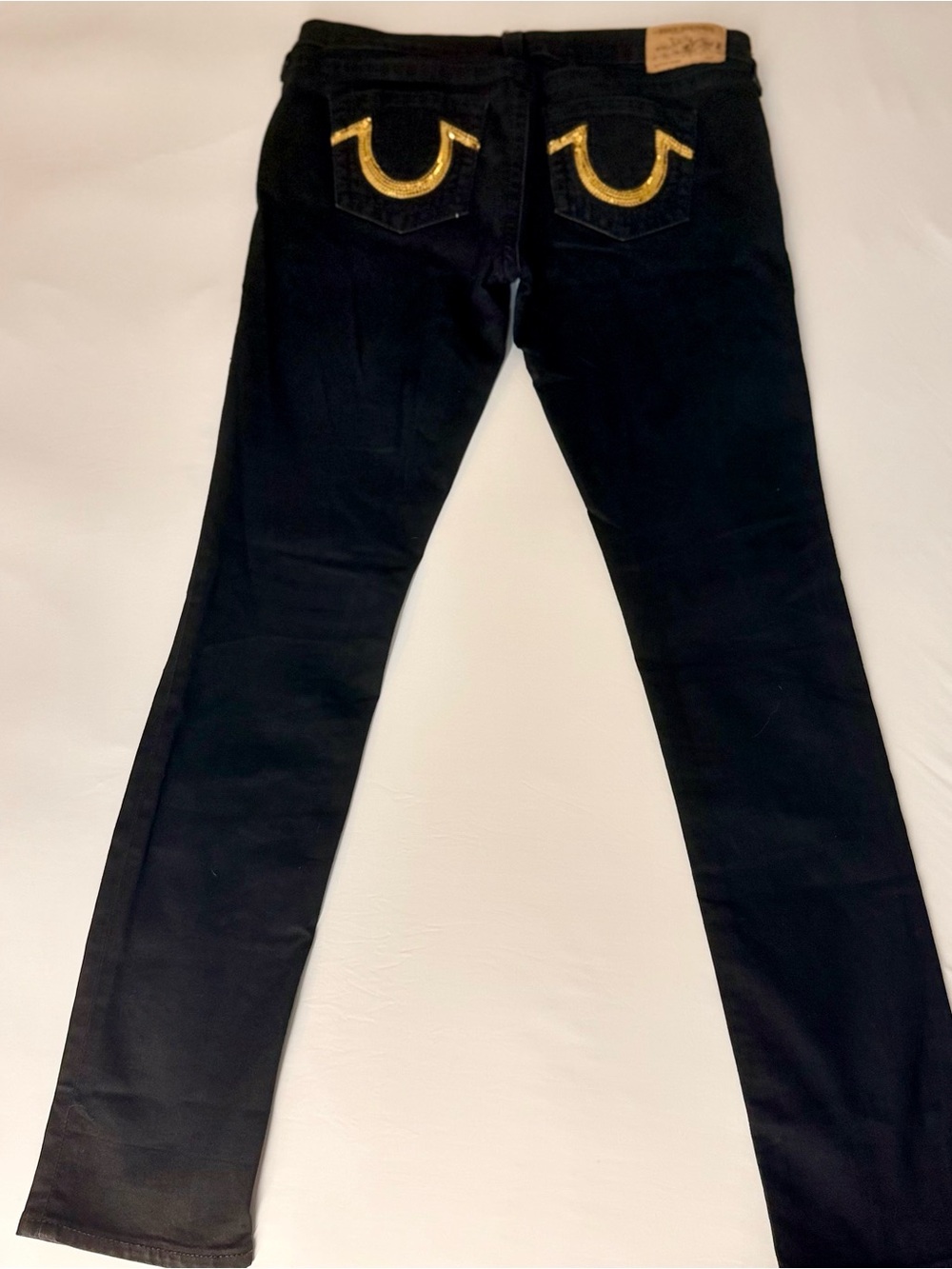 True Religion Black Denim Jeans with Red Logo Label